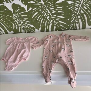Adorable Pink Baby Knit Bodysuit and Footed Onesie Set First & Nordstrom 🐱